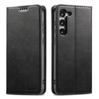Suteni Calf Texture Horizontal Flip Leather Phone Case, For Samsung Galaxy S24 Ultra 5G, For Samsung Galaxy S24+ 5G, For Samsung Galaxy S24 5G, For Samsung Galaxy S23 Ultra 5G, For Samsung Galaxy S23+ 5G, For Samsung Galaxy S23 5G For Samsung Galaxy S24 Ultra 5G Black