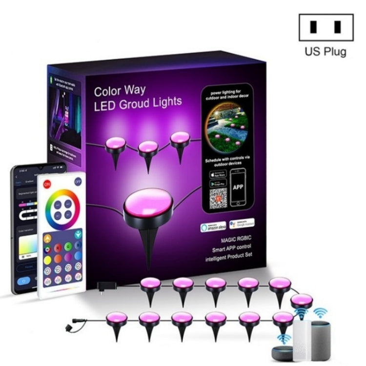 CP01 Outdoor WIFI Smart APP Control Garden Lamp Music Sync Outdoor Ground Lights, US Plug, EU Plug US Plug