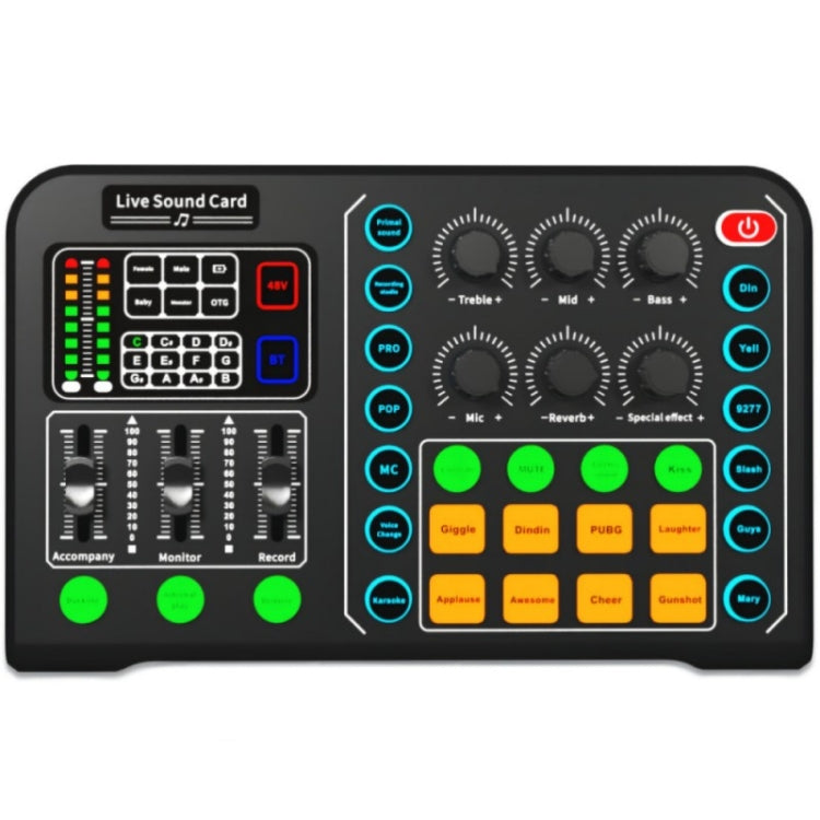 M6 Live Sound Card Multifunctional Wireless Voice Changer Broadcast Mixer, M6 M6