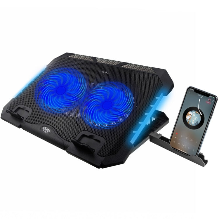 S900 Dual USB Ports Adjustable Height RGB Laptop Cooling Pad Stand, S900 – Non-slip S900