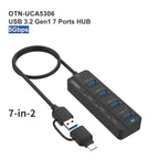 Onten UCA5306 7 in 2 USB3.0 + Type-C 7-Ports HUB Docking Station Support OTG Function, UCA5306 – Durable Build, Easy to Use