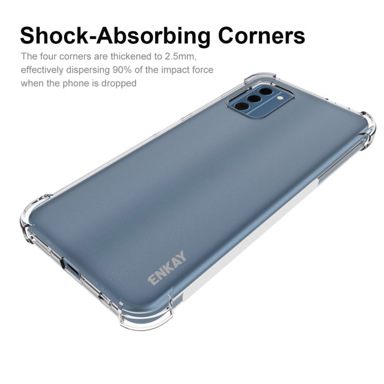 ENKAY Clear TPU Shockproof Anti-slip Phone Case – Shockproof, TPU, For Nokia C300 4G, For Nokia G42 5G, For Nokia C12 4G, For Nokia C22 4G, For Nokia C110 4G, For Nokia XR21 5G, For Nokia C32 4G