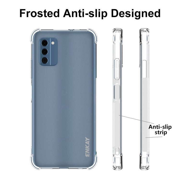 ENKAY Clear TPU Shockproof Anti-slip Phone Case – Shockproof, TPU, For Nokia C300 4G, For Nokia G42 5G, For Nokia C12 4G, For Nokia C22 4G, For Nokia C110 4G, For Nokia XR21 5G, For Nokia C32 4G