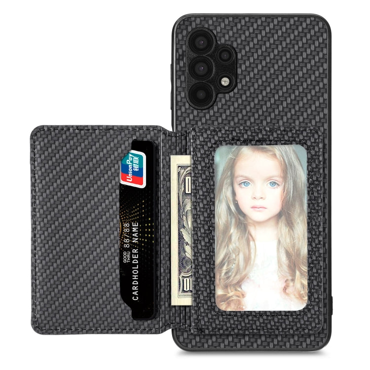 Carbon Fiber Magnetic Card Wallet Bag Phone Case – Magnetic, For Xiaomi Poco X4 Pro 5G, For Xiaomi Poco X5 Pro 5G, For Samsung Galaxy A22 5G, For Samsung Galaxy A32 5G For Samsung Galaxy A32 5G Black