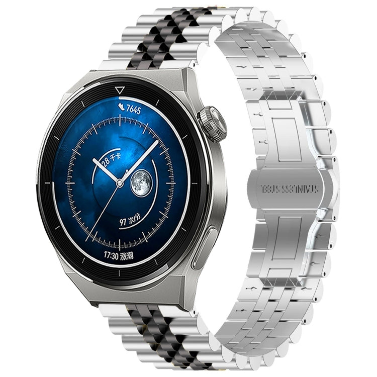 Watch Band – Stainless Steel (46mm) For Huawei Watch GT3 Pro 46mm Silver+Black