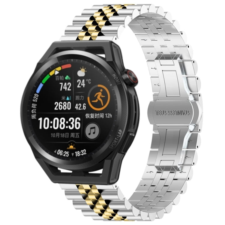 Watch Band – Stainless Steel (46mm) For Huawei Watch GT Runner Silver+Gold