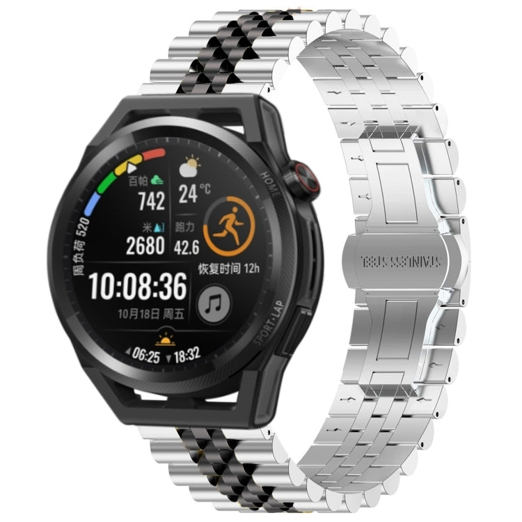 Watch Band – Stainless Steel (46mm) For Huawei Watch GT Runner Silver+Black