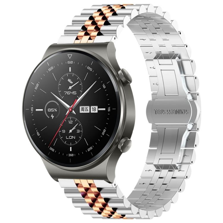 Watch Band – Stainless Steel (42mm) For Huawei Watch GT2 Pro GT 2e Silver+Rose Gold