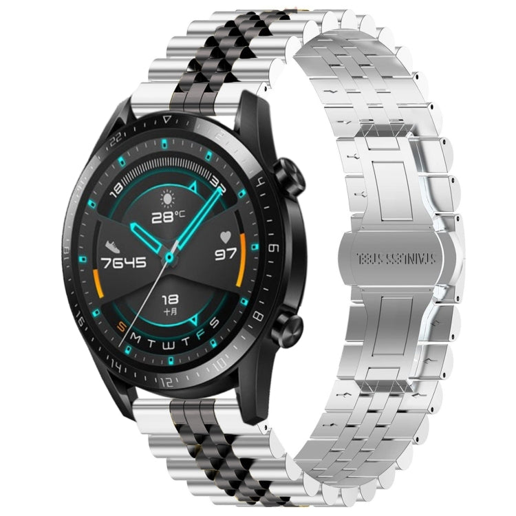 Watch Band – Stainless Steel (42mm) For Huawei Watch GT 42mm 46mm GT2 46mm Silver+Black