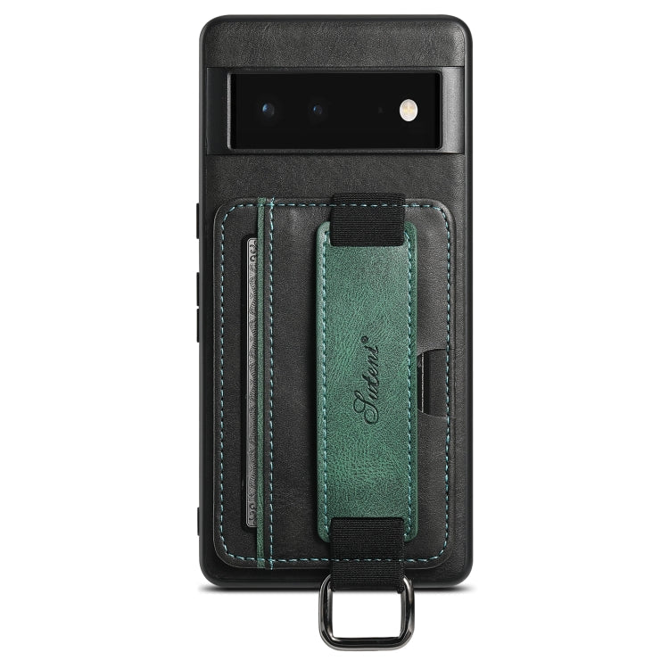 Suteni H13 Card Wallet Wrist Strap Holder PU Phone Case – Leather, For Googel Pixel 6, For Googel Pixel 6 Pro, For Googel Pixel 6a, For Googel Pixel 7 5G, For Googel Pixel 7 Pro 5G, For Googel Pixel 7a