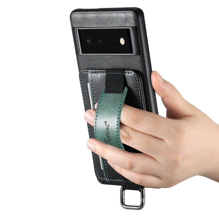 Suteni H13 Card Wallet Wrist Strap Holder PU Phone Case – Leather, For Googel Pixel 6, For Googel Pixel 6 Pro, For Googel Pixel 6a, For Googel Pixel 7 5G, For Googel Pixel 7 Pro 5G, For Googel Pixel 7a