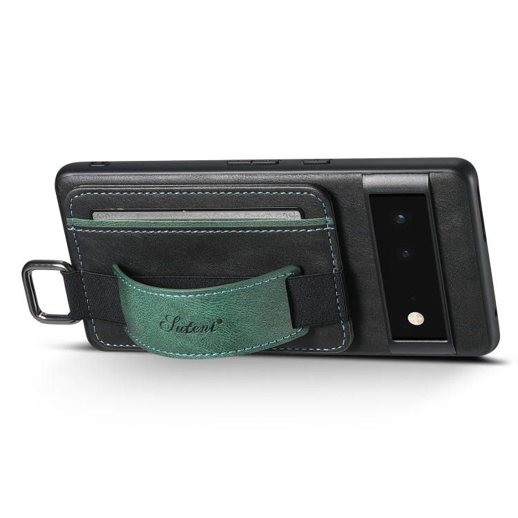 Suteni H13 Card Wallet Wrist Strap Holder PU Phone Case – Leather, For Googel Pixel 6, For Googel Pixel 6 Pro, For Googel Pixel 6a, For Googel Pixel 7 5G, For Googel Pixel 7 Pro 5G, For Googel Pixel 7a