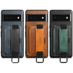 Suteni H13 Card Wallet Wrist Strap Holder PU Phone Case – Leather, For Googel Pixel 6, For Googel Pixel 6 Pro, For Googel Pixel 6a, For Googel Pixel 7 5G, For Googel Pixel 7 Pro 5G, For Googel Pixel 7a