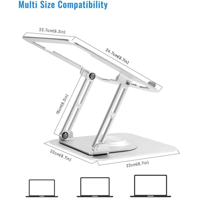 D147 Foldable 360 Degree Rotating Laptop Lifting Bracket Aluminum Alloy Notebook Desktop Stand, D147 – Aluminum Alloy