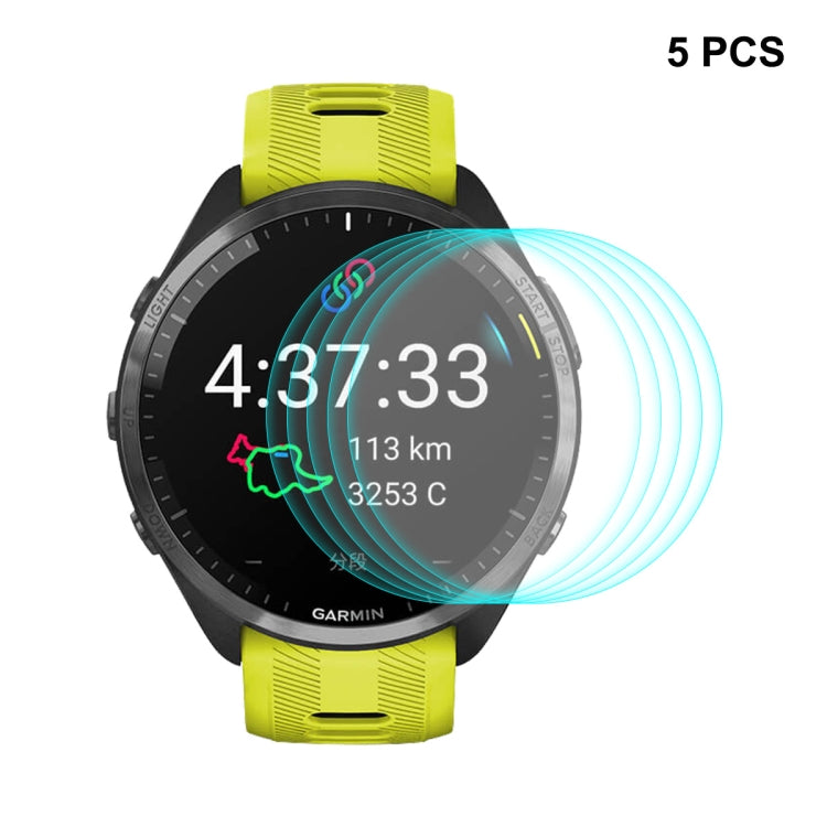 For Garmin Forerunner 965 ENKAY 0.2mm 9H Tempered Glass Screen Protector Watch Film, 1pcs, 2pcs, 5pcs, 10pcs 5pcs