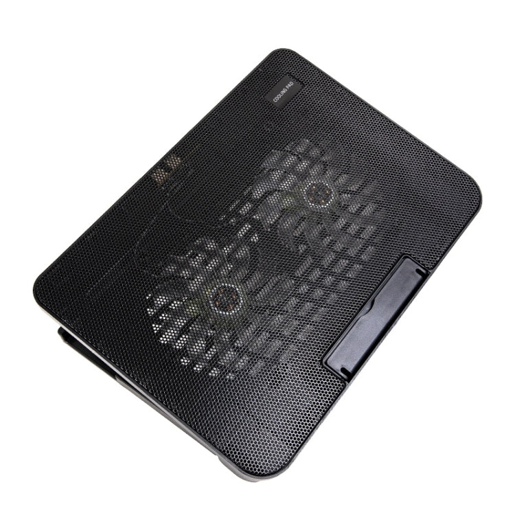 N99 USB Dual Fan Hollow Carved Design Heat Dissipation Laptop Cooling Pad, N99 – Durable Build, Easy to Use N99 Black