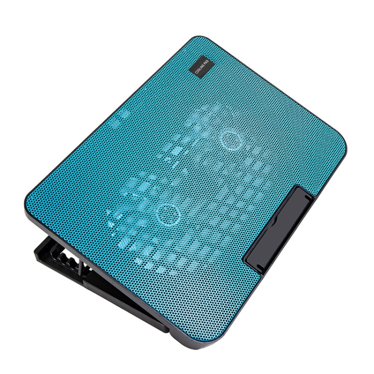 N99 USB Dual Fan Hollow Carved Design Heat Dissipation Laptop Cooling Pad, N99 – Durable Build, Easy to Use N99 Blue