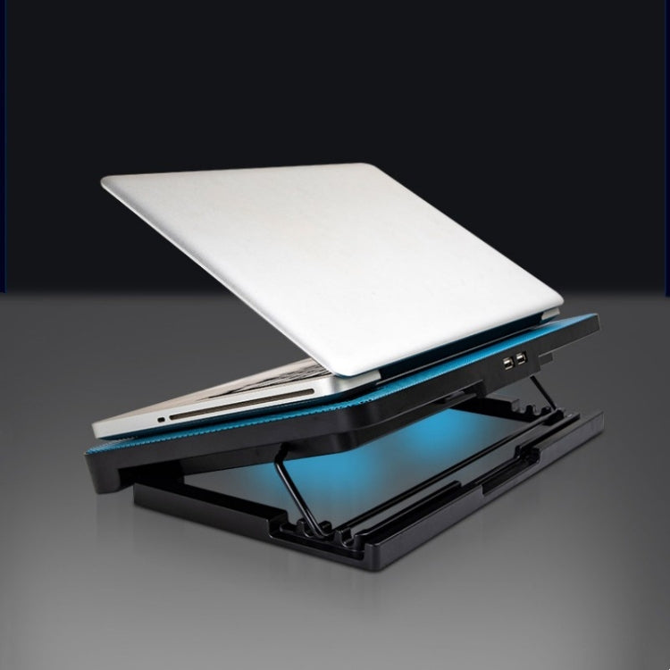 N99 USB Dual Fan Hollow Carved Design Heat Dissipation Laptop Cooling Pad, N99 – Durable Build, Easy to Use