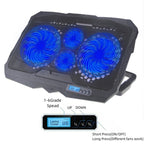 S18 Aluminum Four Fans Gaming Laptop Cooling Pad Foldable Holder with Wind Speed Display, S18 – Flip