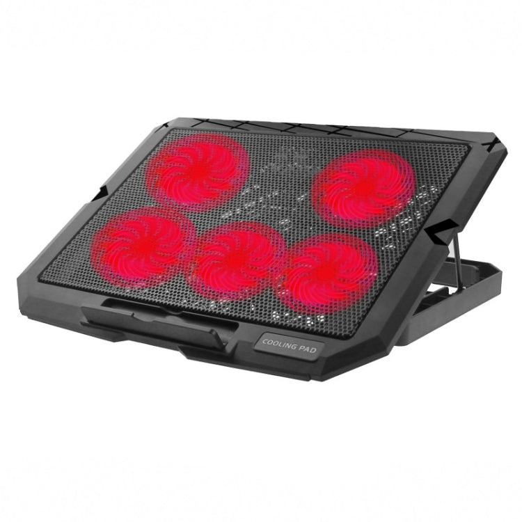 X5 Game Work Mute 5-Fan 7-Gear Adjustable Height Laptop Cooling Stand, X5 – Durable Build, Easy to Use X5 Red
