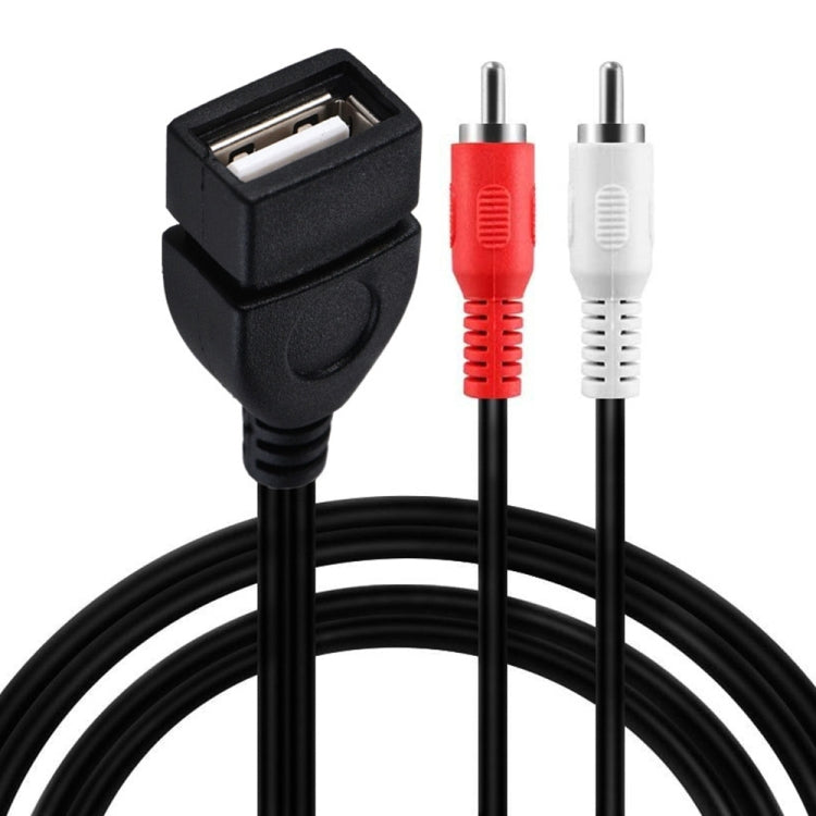 JUNSUNMAY USB 2.0 Female to 2 x RCA Male Video Audio Splitter Adapter Cable, 0.2m USB F to 2 RCA, 1.5m USB F to 2 RCA – Durable Build, Easy to Use