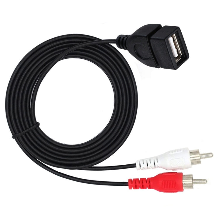 JUNSUNMAY USB 2.0 Female to 2 x RCA Male Video Audio Splitter Adapter Cable, 0.2m USB F to 2 RCA, 1.5m USB F to 2 RCA – Durable Build, Easy to Use