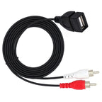 JUNSUNMAY USB 2.0 Female to 2 x RCA Male Video Audio Splitter Adapter Cable, 0.2m USB F to 2 RCA, 1.5m USB F to 2 RCA – Durable Build, Easy to Use