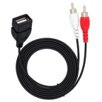 JUNSUNMAY USB 2.0 Female to 2 x RCA Male Video Audio Splitter Adapter Cable, 0.2m USB F to 2 RCA, 1.5m USB F to 2 RCA – Durable Build, Easy to Use