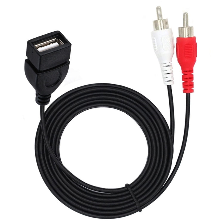 JUNSUNMAY USB 2.0 Female to 2 x RCA Male Video Audio Splitter Adapter Cable, 0.2m USB F to 2 RCA, 1.5m USB F to 2 RCA – Durable Build, Easy to Use