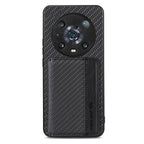 Carbon Fiber Magnetic Card Bag Phone Case – Magnetic, For Honor 80, For Honor Magic4 Lite, For Honor Magic5 Pro, For OPPO A16