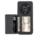 Carbon Fiber Magnetic Card Bag Phone Case – Magnetic, For Honor 80, For Honor Magic4 Lite, For Honor Magic5 Pro, For OPPO A16