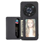 Carbon Fiber Magnetic Card Bag Phone Case – Magnetic, For Honor 80, For Honor Magic4 Lite, For Honor Magic5 Pro, For OPPO A16