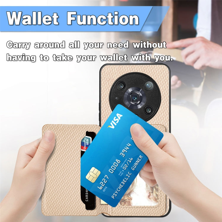 Carbon Fiber Magnetic Card Bag Phone Case – Magnetic, For Honor 80, For Honor Magic4 Lite, For Honor Magic5 Pro, For OPPO A16