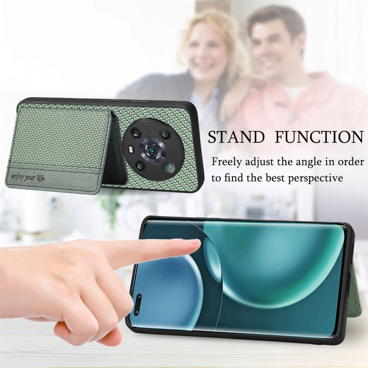 Carbon Fiber Magnetic Card Bag Phone Case – Magnetic, For Honor 80, For Honor Magic4 Lite, For Honor Magic5 Pro, For OPPO A16