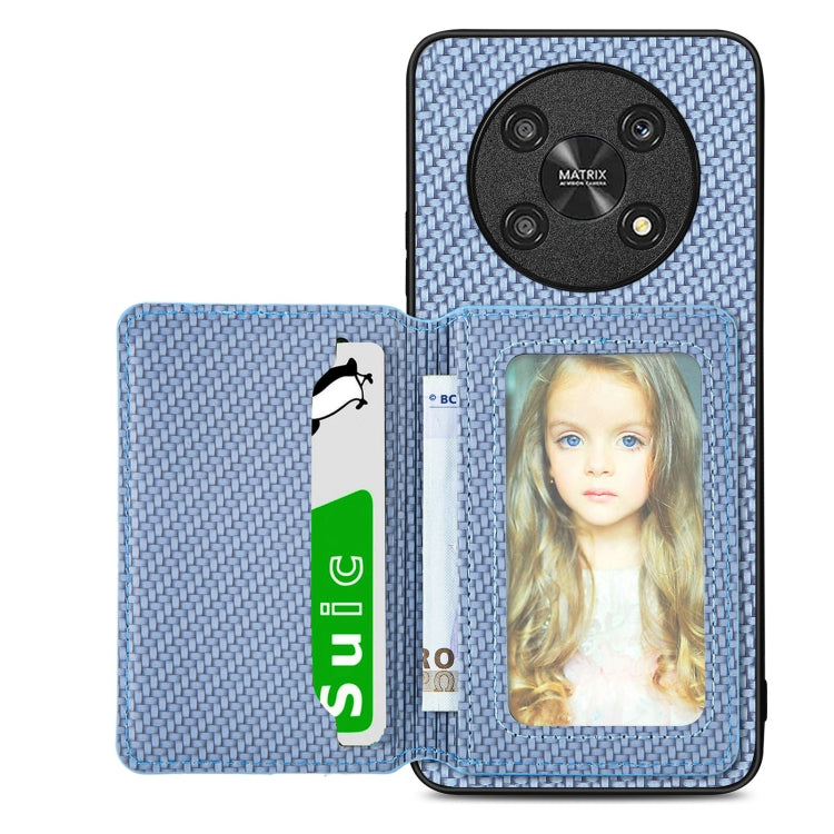Carbon Fiber Magnetic Card Bag Phone Case – Magnetic, For Honor 80, For Honor Magic4 Lite, For Honor Magic5 Pro, For OPPO A16