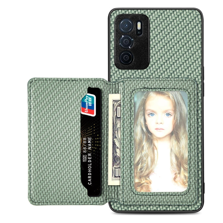 Carbon Fiber Magnetic Card Bag Phone Case – Magnetic, For Honor 80, For Honor Magic4 Lite, For Honor Magic5 Pro, For OPPO A16 For OPPO A16 Green
