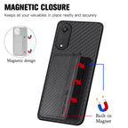 Carbon Fiber Magnetic Card Bag Phone Case – Magnetic, For OPPO A78, For OPPO A94 5G, For OPPO Find X6 Pro, For OPPO Find X6