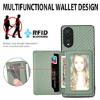 Carbon Fiber Magnetic Card Bag Phone Case – Magnetic, For OPPO A78, For OPPO A94 5G, For OPPO Find X6 Pro, For OPPO Find X6