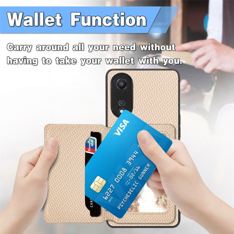 Carbon Fiber Magnetic Card Bag Phone Case – Magnetic, For OPPO A78, For OPPO A94 5G, For OPPO Find X6 Pro, For OPPO Find X6