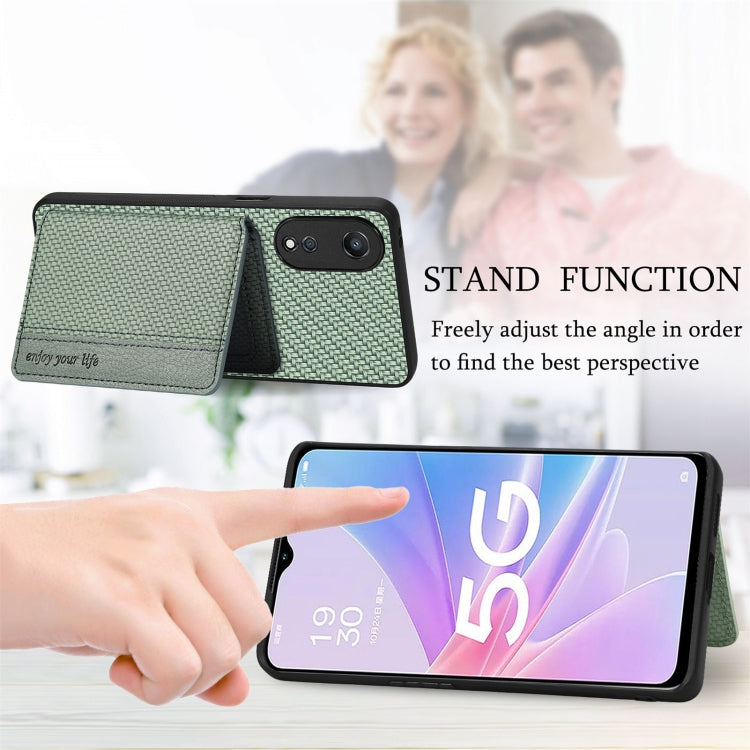 Carbon Fiber Magnetic Card Bag Phone Case – Magnetic, For OPPO A78, For OPPO A94 5G, For OPPO Find X6 Pro, For OPPO Find X6