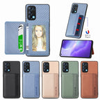 Carbon Fiber Magnetic Card Bag Phone Case – Magnetic, For OPPO Reno5 5G, For OPPO Reno7 5G, For OPPO Reno8 T 4G, For vivo X70