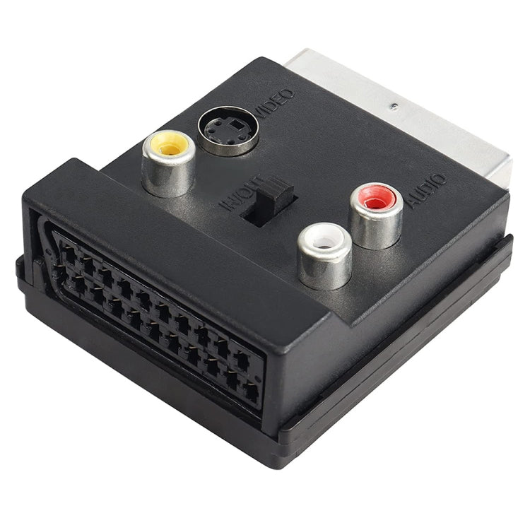 JUNSUNMAY 21 Pin Scart Male to Female S-Video 3 RCA Adapter Switchable in Out Audio Converter – TPU Default Title