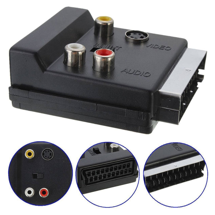 JUNSUNMAY 21 Pin Scart Male to Female S-Video 3 RCA Adapter Switchable in Out Audio Converter – TPU
