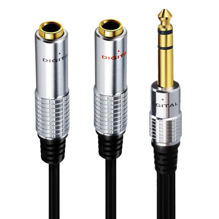 JUNSUNMAY 6.35mm Male to Dual 6.35mm Female Stereo Audio Adapter, Length: 0.2m, Length: 0.2m Length: 0.2m