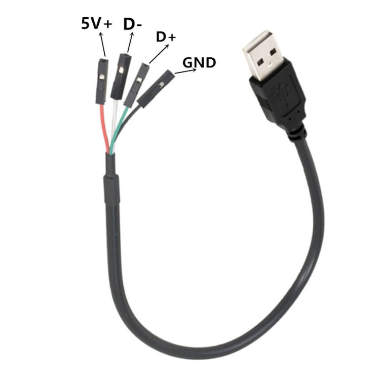 JUNSUNMAY USB 2.0 A to Female 4 Pin Dupont Motherboard Header Adapter Extender Cable, Length: 0.3m, USB Male, USB Female – Durable Build, Easy to Use
