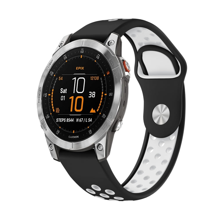 Watch Band – Silicone (22mm) #13 For Garmin EPIX Gen 2 Black+White