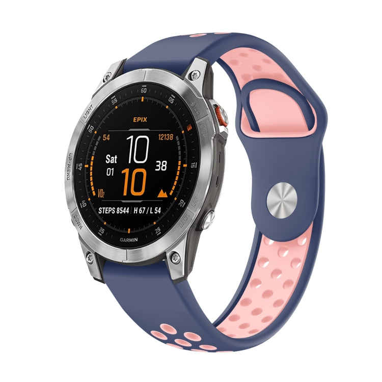 Watch Band – Silicone (22mm) #13 For Garmin EPIX Gen 2 Midnight Blue+Pink