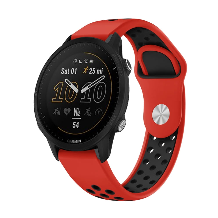 Watch Band – Silicone (22mm) #12 For Garmin Forerunner 955 Red+Black