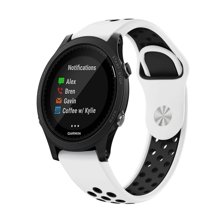 Watch Band – Silicone (22mm) #18 For Garmin Forerunner 935 White+Black