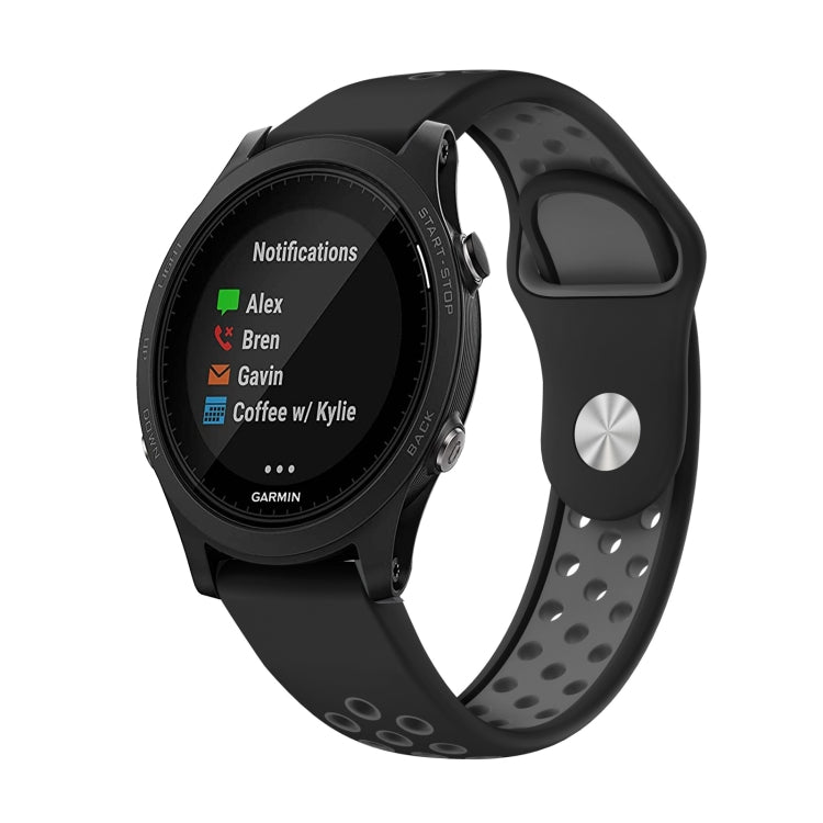 Watch Band – Silicone (22mm) #18 For Garmin Forerunner 935 Black+Grey
